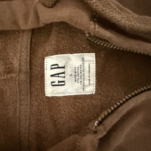 Gap Logo Brown Zip-Up Hoodie - Picture 3 of 3